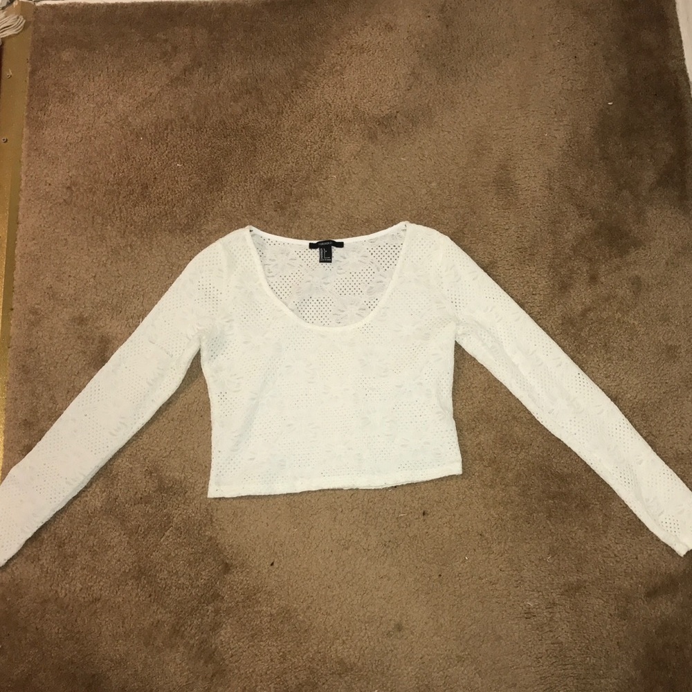 White Lace Crop Top